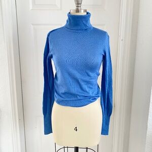 Zara Knit Blue Long Sleeve Turtleneck Sweater
